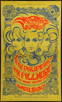 1p017 MARTHA & THE VANDELLAS/PAUPERS 14x23 music poster 1967 great Bonnie MacLean art!