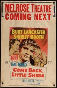 1p220 COME BACK LITTLE SHEBA WC 1953 art of Burt Lancaster, Shirley Booth, Jaeckel & Moore!