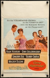 1p222 COME SEPTEMBER WC 1961 Sandra Dee, sexy Gina Lollobrigida, Rock Hudson, Bobby Darin!