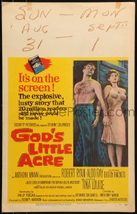 1p235 GOD'S LITTLE ACRE WC 1958 barechested Aldo Ray & half-dressed sexy Tina Louise!