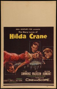 1p240 HILDA CRANE WC 1956 sexy artwork of full-length Jean Simmons in red dress!
