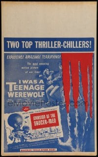 1p246 I WAS A TEENAGE WEREWOLF/INVASION OF THE SAUCER-MEN Benton WC 1957 two top thriller-chillers!