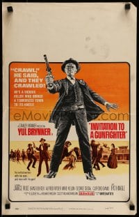1p249 INVITATION TO A GUNFIGHTER WC 1964 vicious killer Yul Brynner brings a town to its knees!