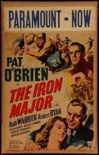 1p250 IRON MAJOR WC 1943 Pat O'Brien plays football in the military, great sports art!