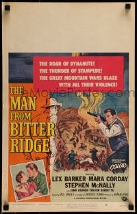 1p264 MAN FROM BITTER RIDGE WC 1955 Lex Barker in the great violent mountain wars!