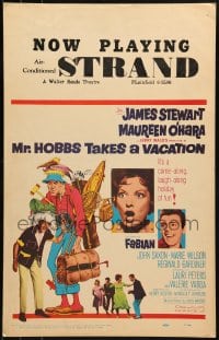 1p267 MR. HOBBS TAKES A VACATION WC 1962 great wacky full-length art of tourist Jimmy Stewart!