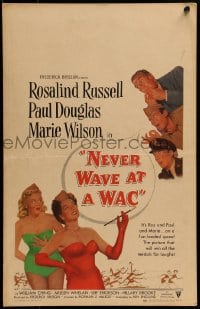 1p269 NEVER WAVE AT A WAC WC 1953 Paul Douglas, sexy Rosalind Russell & Marie Wilson, WWII!