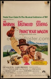1p270 PAINT YOUR WAGON WC 1969 Ron Lesser art of Clint Eastwood, Lee Marvin & pretty Jean Seberg!