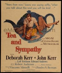 1p295 TEA & SYMPATHY WC 1956 great artwork of Deborah Kerr & John Kerr by Gale, classic tagline!