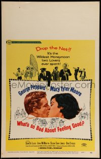 1p307 WHAT'S SO BAD ABOUT FEELING GOOD WC 1968 romantic art of George Peppard & Mary Tyler Moore!