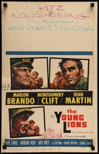 1p313 YOUNG LIONS WC 1958 art of Nazi Marlon Brando, Dean Martin & Montgomery Clift!