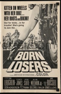 1p040 BORN LOSERS pressbook 1967 Tom Laughlin directs and stars as Billy Jack, motorcycle art!