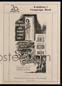 1p094 RUBY GENTRY pressbook 1953 art of super sleazy bad girl Jennifer Jones standing in doorway!