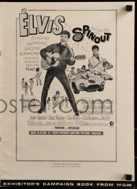 1p099 SPINOUT pressbook 1966 Elvis playing guitar, foot on the gas & no brakes on fun!