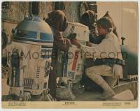 1r858 STAR WARS color 11x14 still 1977 Mark Hamill & Jawas with R2-D2 & other broken droid!