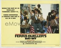 1r504 FERRIS BUELLER'S DAY OFF English LC 1986 Matthew Broderick with microphone at parade!