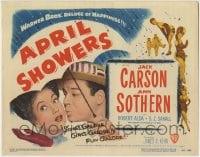1r020 APRIL SHOWERS TC 1948 Jack Carson & Ann Sothern under umbrella, songs, girls & fun galore!