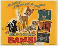 1r025 BAMBI TC R1966 Walt Disney cartoon deer classic, great art with Thumper & Flower!