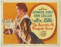 1r027 BARRETTS OF WIMPOLE STREET TC 1957 art of pretty Jennifer Jones as Elizabeth Browning!