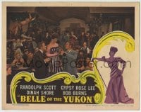 1r377 BELLE OF THE YUKON LC 1944 Randolph Scott pours of champagne for sexy Gypsy Rose Lee!