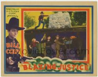 1r391 BLAZING JUSTICE LC 1936 Bill Cody saves Gertrude Messinger by sneaking above the bad guys!
