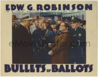 1r406 BULLETS OR BALLOTS LC 1936 Barton MacLane looks at cops holding defiant Edward G. Robinson!