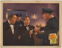 1r431 CHARLIE CHAN ON BROADWAY LC 1937 Warner Oland watches Keye Luke cuffed by cop Eddie Dunn!