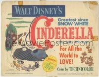 1r053 CINDERELLA TC 1950 Disney's classic cartoon love story with music, greatest since Snow White!