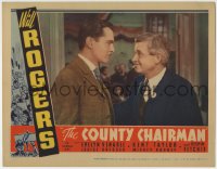 1r449 COUNTY CHAIRMAN LC 1935 c/u of Will Rogers deciding whether to reveal negative information!