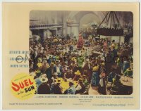 1r486 DUEL IN THE SUN LC #5 1947 King Vidor epic, cool far shot of cowboys gambling in huge saloon!