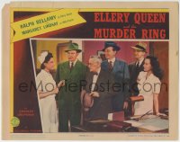 1r489 ELLERY QUEEN & THE MURDER RING LC 1941 Ralph Bellamy & four others listen to nurse w/ knife!