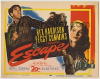 1r079 ESCAPE TC 1948 Rex Harrison, pretty Peggy Cummins, prison escape drama from hit stage play!