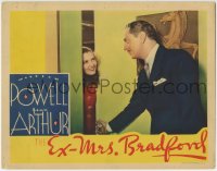 1r494 EX-MRS. BRADFORD LC 1936 c/u of William Powell opening door for pretty smiling Jean Arthur!