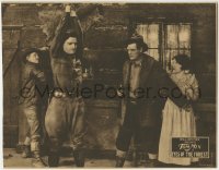 1r497 EYES OF THE FOREST LC 1923 cowboy hero Tom Mix is tied up & held at gunpoint, Pauline Starke