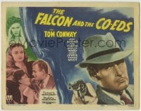 1r085 FALCON & THE CO-EDS TC 1943 detective Tom Conway investigates a dozen lovely suspects!