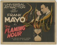 1r091 FLAMING HOUR TC 1922 Frank Mayo & Helen Ferguson over art of flaming hourglass!