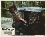 1r525 FRIDAY THE 13th LC #3 1980 slasher horror classic, girl jumps out of Jeep CJ!