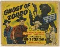 1r097 GHOST OF ZORRO chapter 1 TC 1949 Clayton Moore as the West's most famous mystery rider!