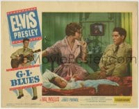 1r528 G.I. BLUES LC #1 1960 Juliet Prowse shushes Elvis Presley because of sleeping baby!
