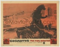 1r534 GIGANTIS THE FIRE MONSTER LC #7 1959 rubbery monsters Godzilla & Angurus battling over city!