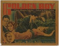 1r538 GOLDEN BOY LC 1939 boxer William Holden lays in the grass with sexy Barbara Stanwyck!