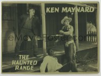 1r558 HAUNTED RANGE LC R1920s Ken Maynard on porch over worried black African American man, rare!