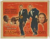 1r117 HIGH SOCIETY TC 1956 Frank Sinatra, Bing Crosby, Grace Kelly & Louis Armstrong with trumpet!