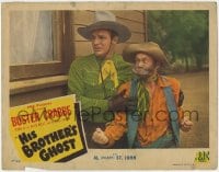 1r572 HIS BROTHER'S GHOST LC 1945 Buster Crabbe holds back Fuzzy St. John anxious to fight!