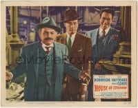 1r577 HOUSE OF STRANGERS LC #7 1949 puzzled Edward G. Robinson, Paul Valentine & Luther Adler!
