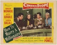 1r579 HOW TO MARRY A MILLIONAIRE LC #4 1953 sexy Marilyn Monroe, Lauren Bacall, Mitchell & Calhoun!