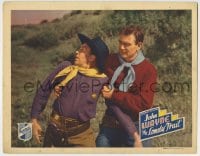 1r632 LONELY TRAIL LC 1936 wonderful close up of John Wayne helping sheriff, rare first release!