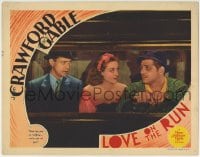 1r637 LOVE ON THE RUN LC 1936 Joan Crawford in truck with Franchot Tone & Clark Gable out of gas!