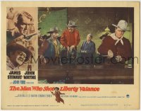 1r647 MAN WHO SHOT LIBERTY VALANCE LC #6 1962 Lee Van Cleef & Strother Martin glare at John Wayne!