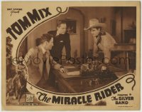 1r661 MIRACLE RIDER chapter 9 LC 1935 c/u of Tom Mix confronting businessman, The Silver Band!
